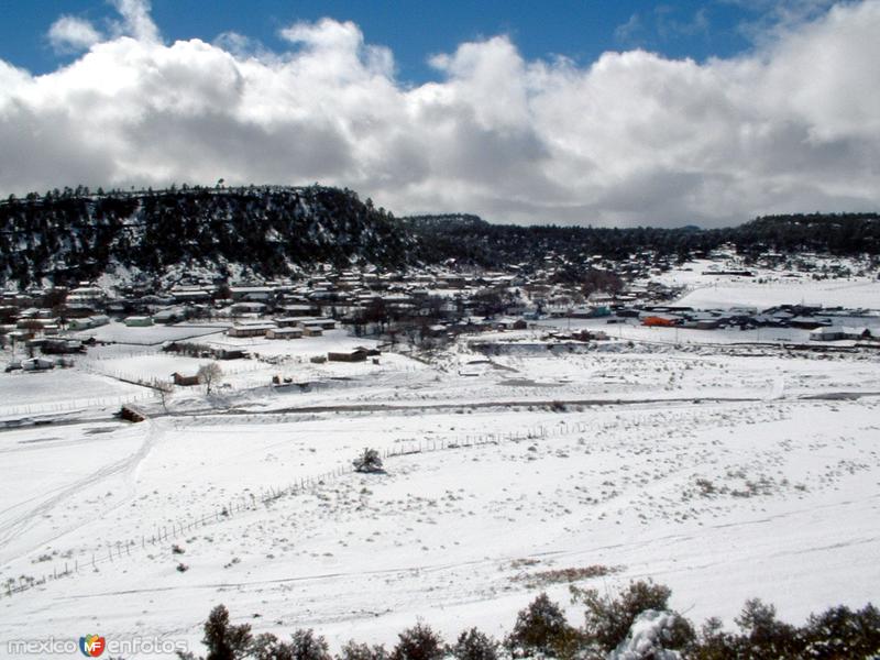 Paisaje nevado en Sisoguichi