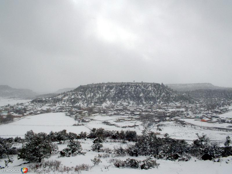 Paisaje nevado en Sisoguichi