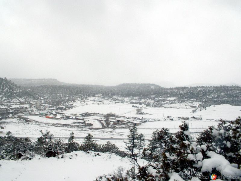 Paisaje nevado en Sisoguichi