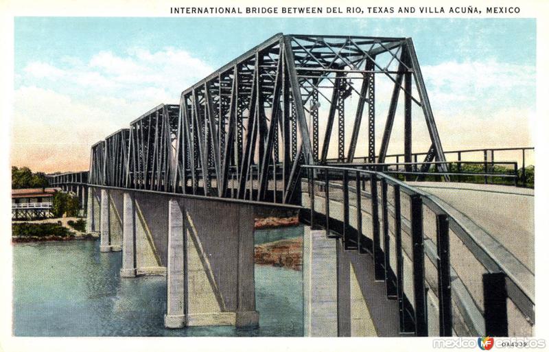 Puente Internacional Entre Del Río Texas Y Villa Acuña Coahuila