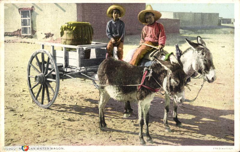 Carro transportador de agua en México