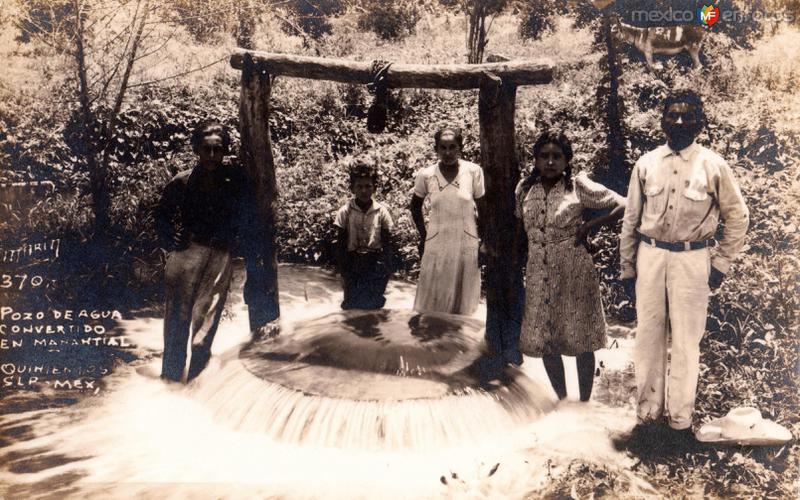 Pozo de agua convertido en manantial