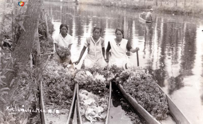 Vendedoras de flores en Xochimilco