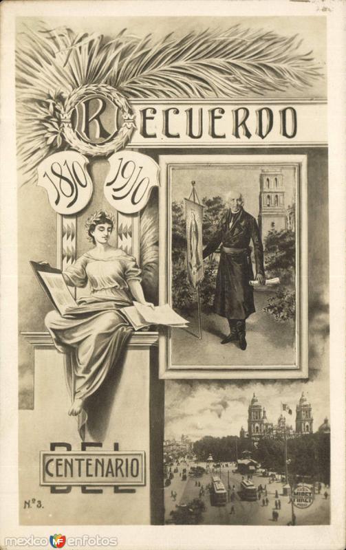 Postal conmemorativa del Primer Centenario de la Independencia (1910)