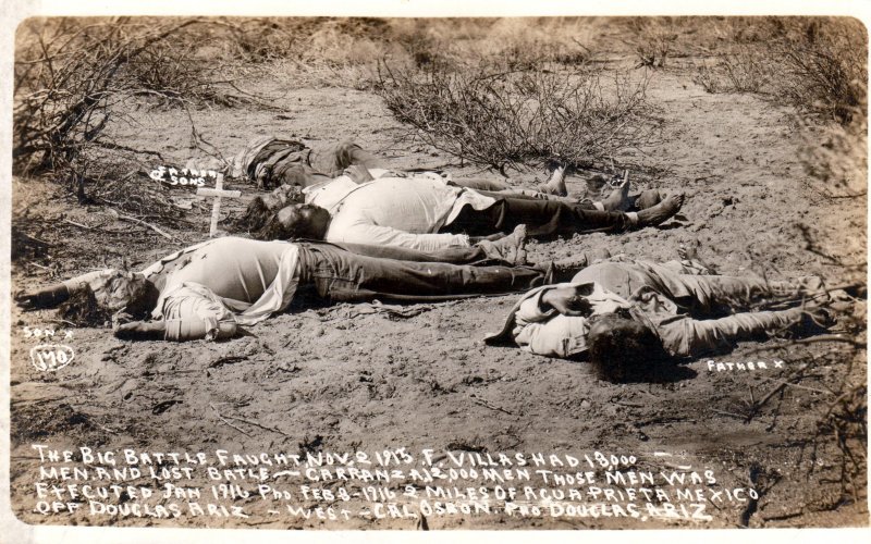 Muertos en la batalla entre Villa y Carranza, Piedras Negras 1915