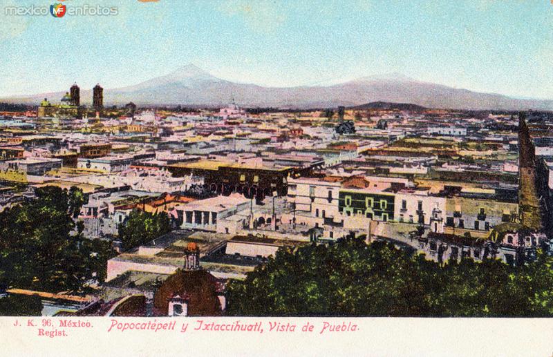 Vista panorámica de Puebla y Volcanes