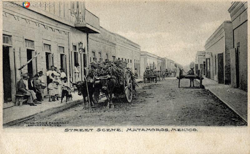 Escena de una calle de Matamoros