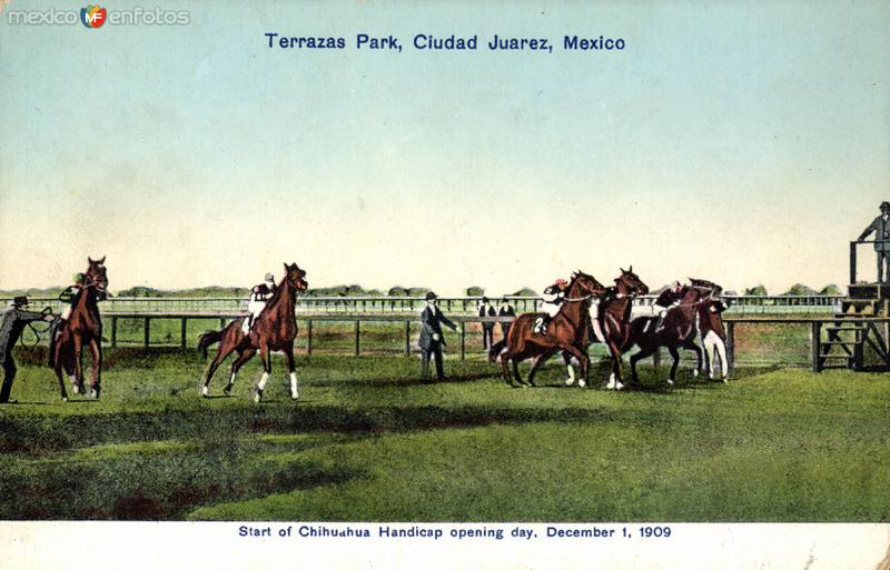 Incio de las carreras en el Parque Terrazas, el 1° de diciembre de 1909