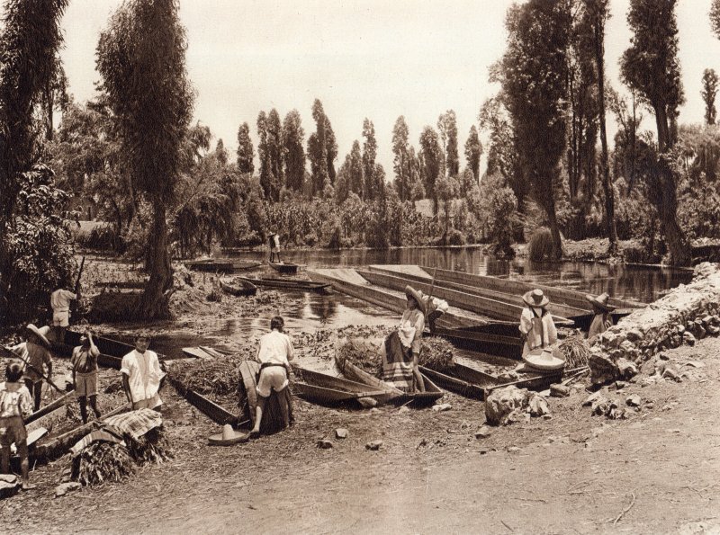 Embarcadero en Xochimilco (circa 1920)