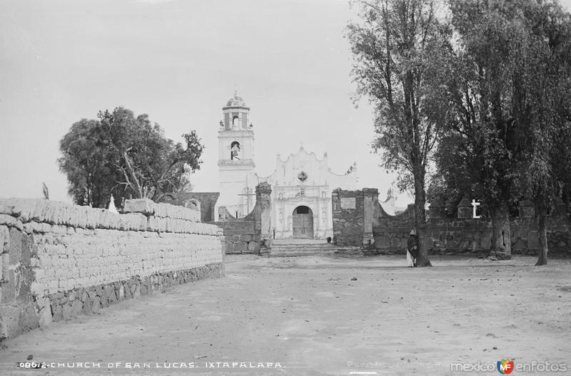 Iglesia de San Lucas, en Iztapalapa (por William Henry Jackson, c. 1888)