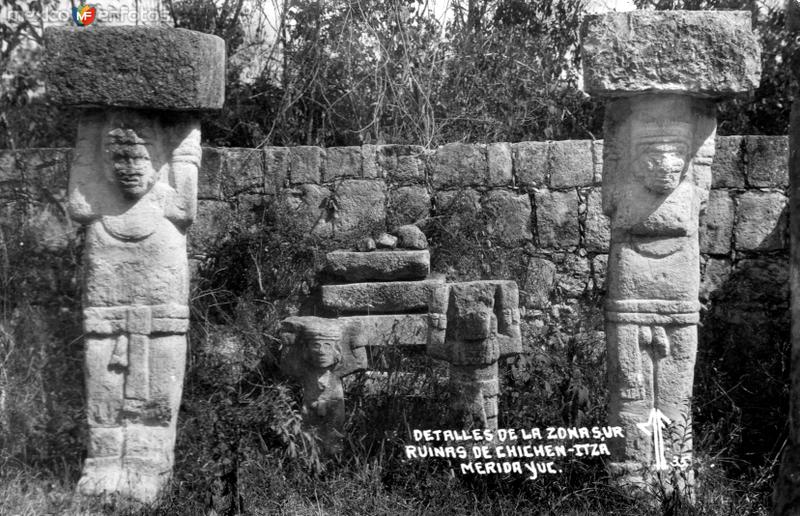 Detalles en la zona sur de Chichén Itzá