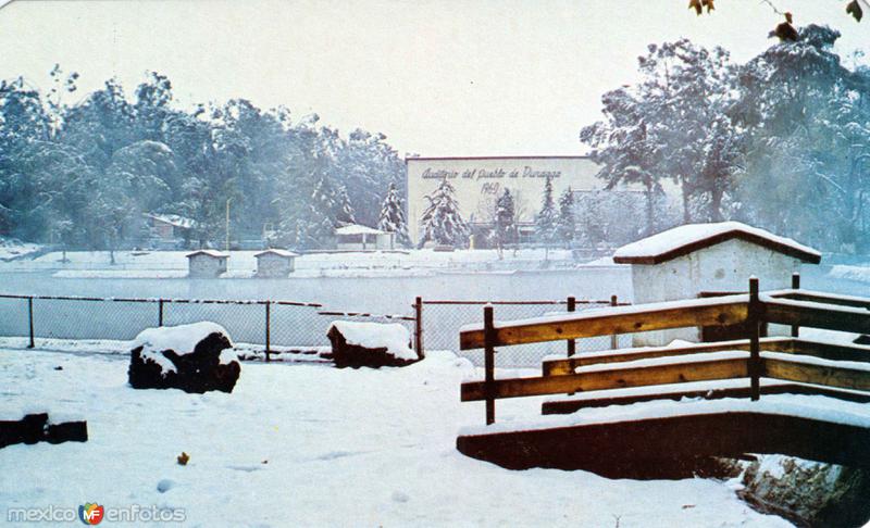 Parque Guadiana en la nevada de enero de 1987