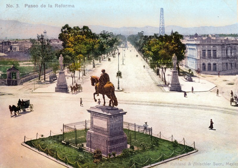 Paseo de la Reforma y Monumento a Carlos IV