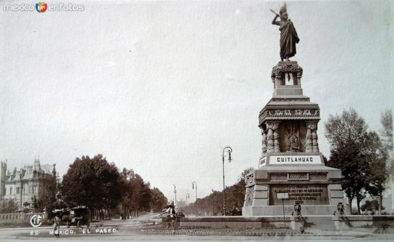 Paseo de La Reforma de La Ciudad de Mexico ( Circulada el 18 de Septiembre de 1919 ).