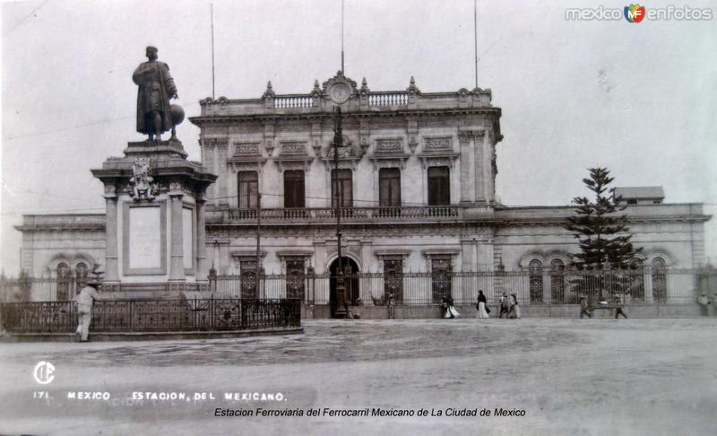 Estacion Ferroviaria del Ferrocarril Mexicano de La Ciudad de Mexico ( Circulada el 18 de Septiembre de 1919 ).