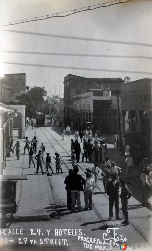 Calle 27 y hoteles de Progreso Yucatan .