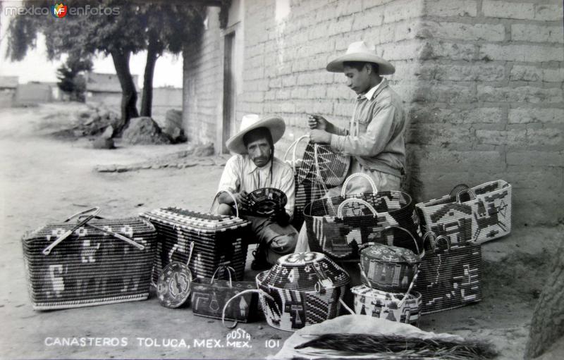 Tipos mexicanos Vendedores de Canastas.