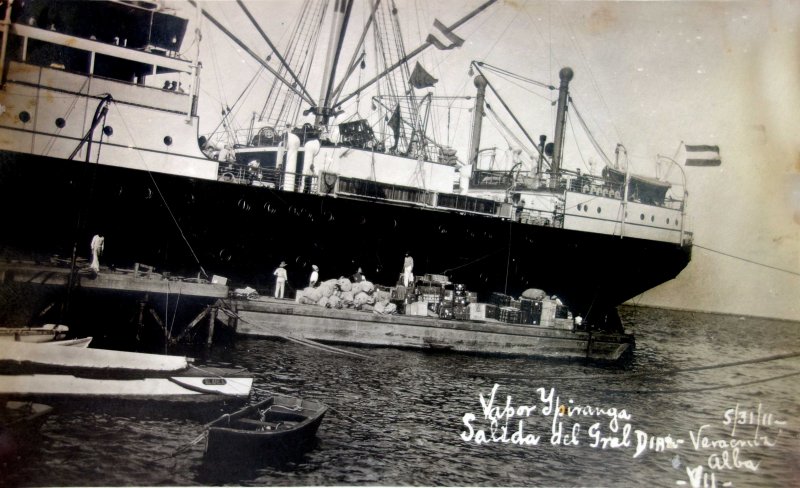 Salida del Pte. Porfirio Diaz en el Barco Ypiranga ( El 31 de Mayo de 1911 ).