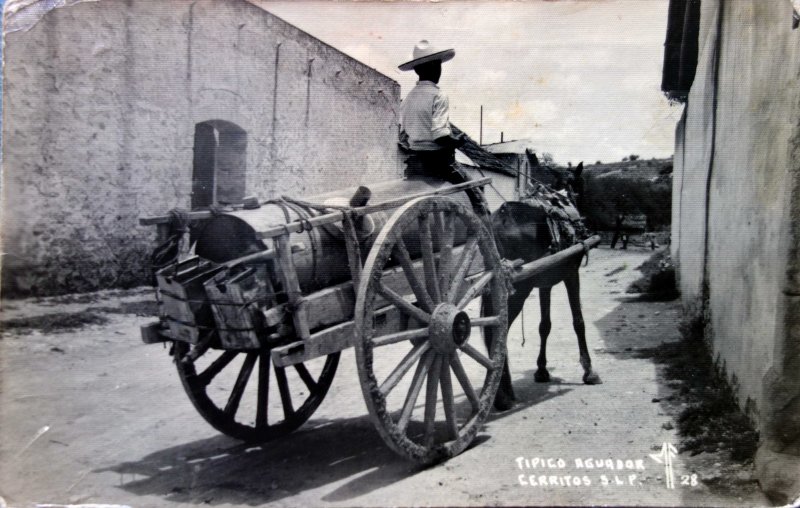 Tipos Mexicanos tipico aguador ( Circulada el 9 de Enero de 1943 ).