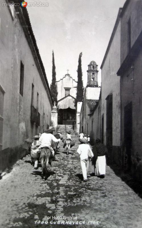 Calle de Tepetates Por el fotografo Hugo Brehme ( Circulada el 11 de Septiembre de 1934 ).