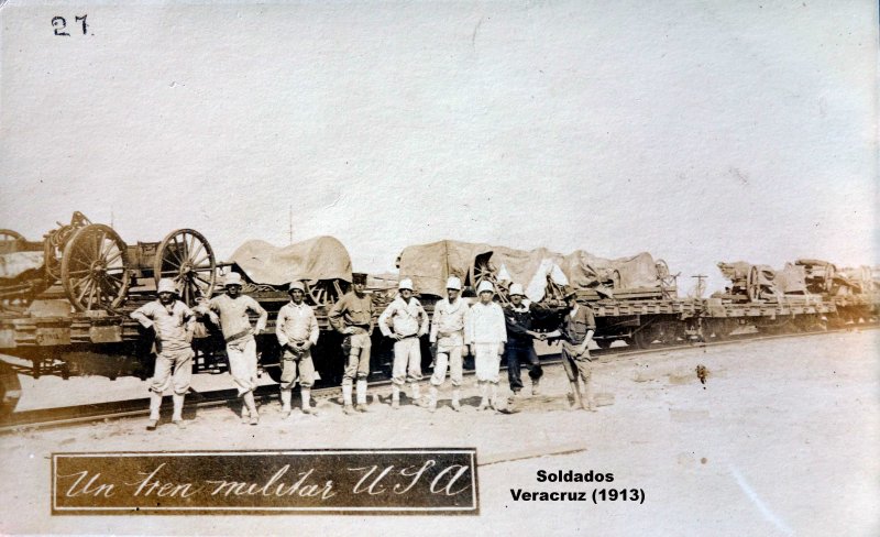 Un tren militar de USA en Veracruz (1914)