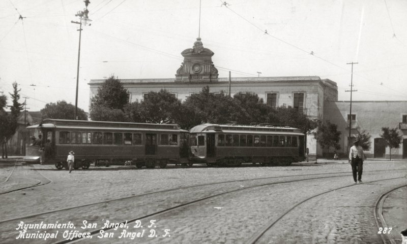 Oficinas municipales en San Ángel y tranvías