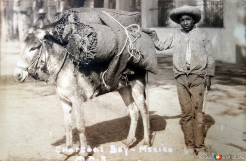 Tipos Mexicanos vendedor de carbon. ( Circulada el 13 de Julioo de 1931 ).