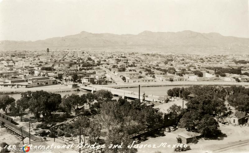 Puente internacional y vista panorámica de Ciudad Juárez