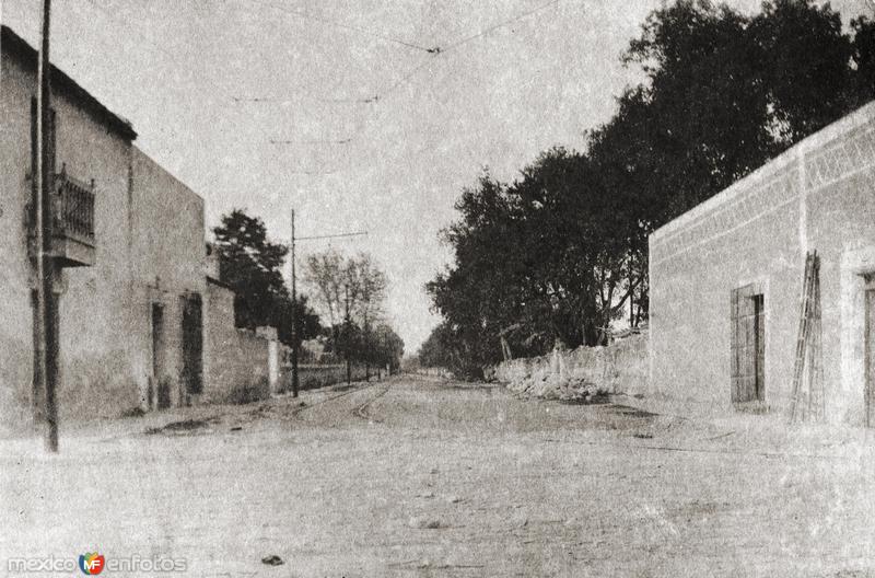 Calle Ocampo, cerca de la Quinta Calderón (circa 1907)