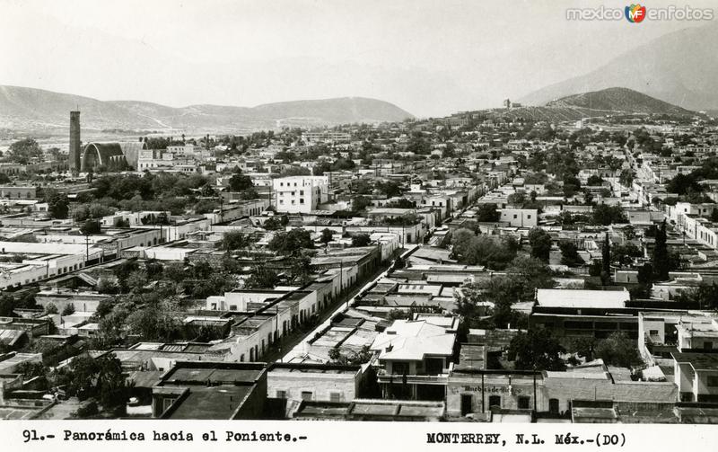 Vista panorámica hacia el poniente