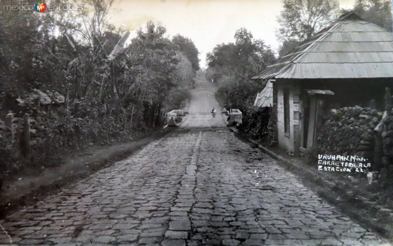 Carretera a La Estacion. ( Circulada el 26 de Junio de 1932 ).