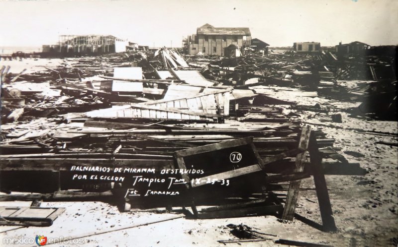 Balneario Miramar destruido por el ciclon 25 de Sep de 1933.