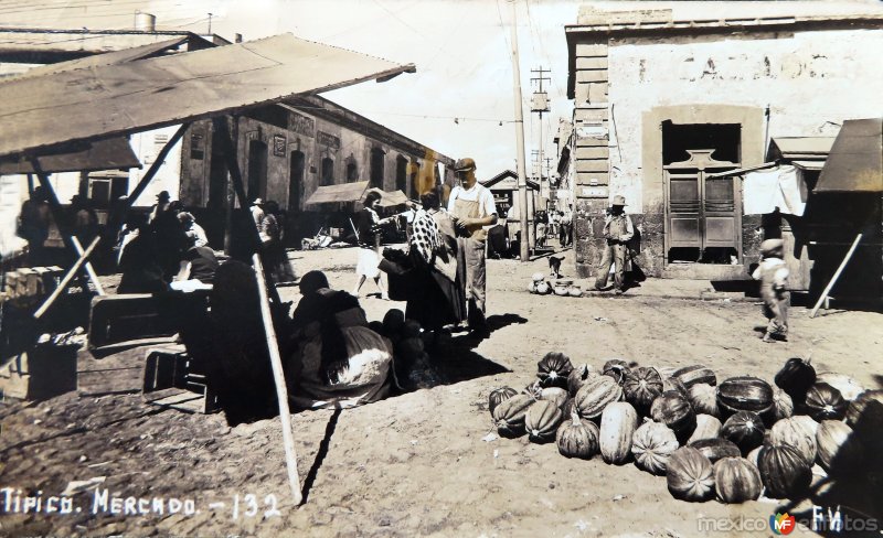 Mercado tipico. ( Circulada el 23 de Julio de 1937 ).