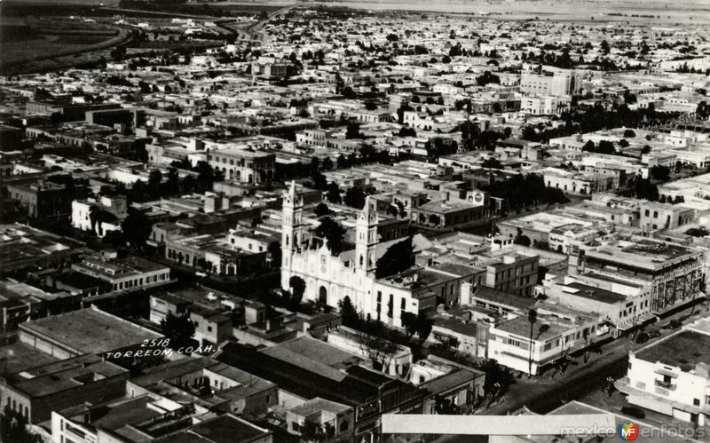 Vista aérea sobre el centro de Torreón