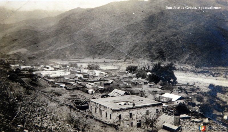 Panorama de San José de Gracia  ( Circulada el 31 de Agosto de 1909 ).