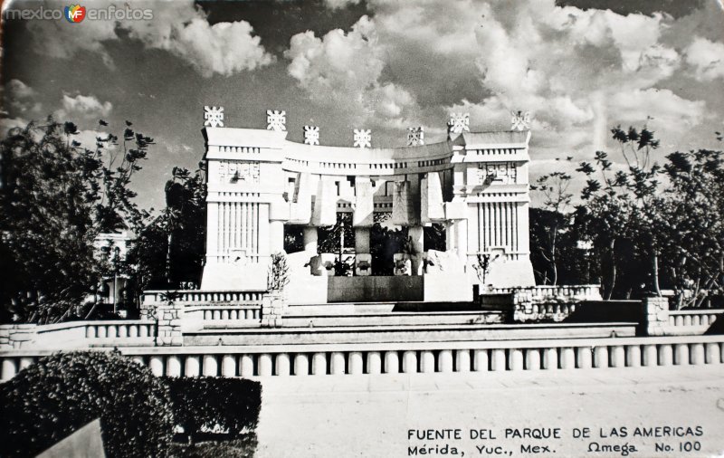 Fuente del parque de Las Americas. ( Circulada el 15 de Diciembre de 1938 ).