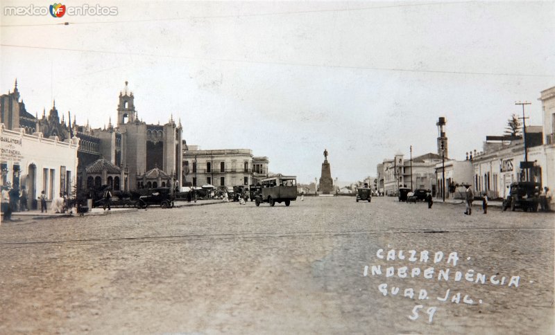 Calzada de La Independencia  Guadalajara, Jalisco. ( Circulada el 10 de Febrero de 1931 ).