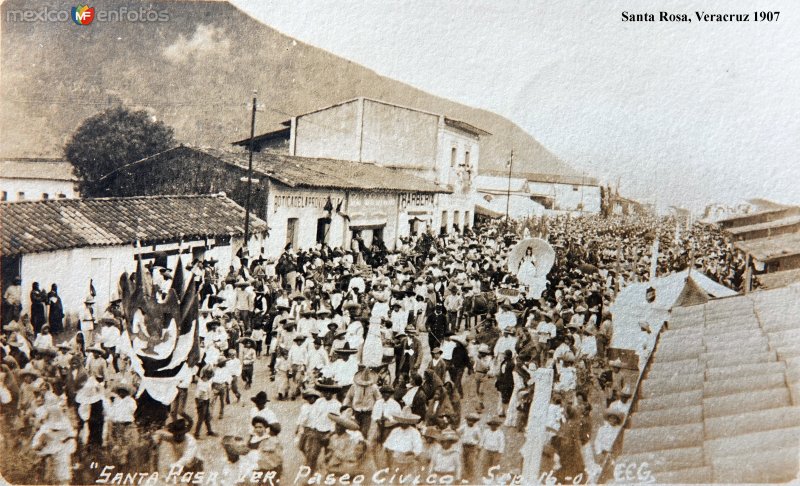 Paseo civico del Desfile del 16 de Septiembre de 1907.