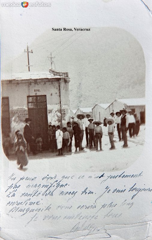 Tipos de Santa Rosa Veracruz. ( Circulada el 11 de Agosto de 1908 ).