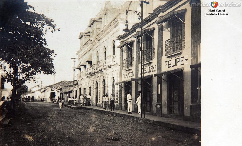 Hotel Central Tapachula, Chiapas   ( Circulada el 24 de Junio de 1922 ).