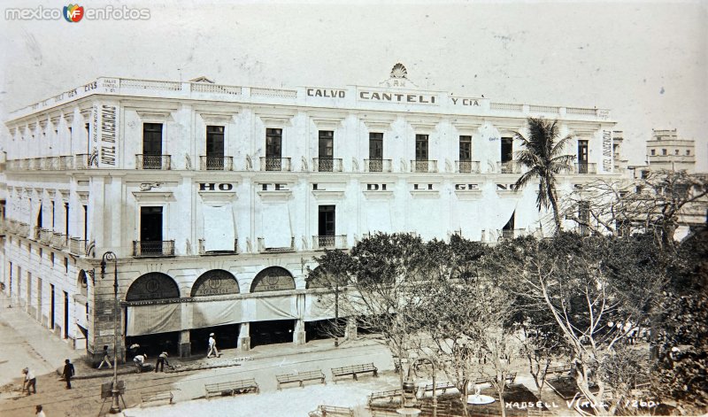 Hotel Diligencias por el fotografo Walter E Hadsell. ( Circulada el 17 de Febrero de 1914 ).