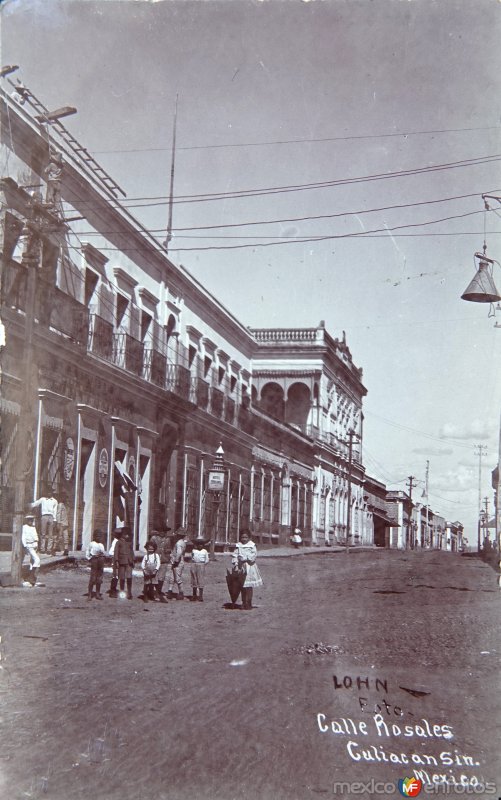 Calle Rosales Por el Fotógrafo A. W. Lohn ( Circulada el 12 de Diciembre de 1908 ).