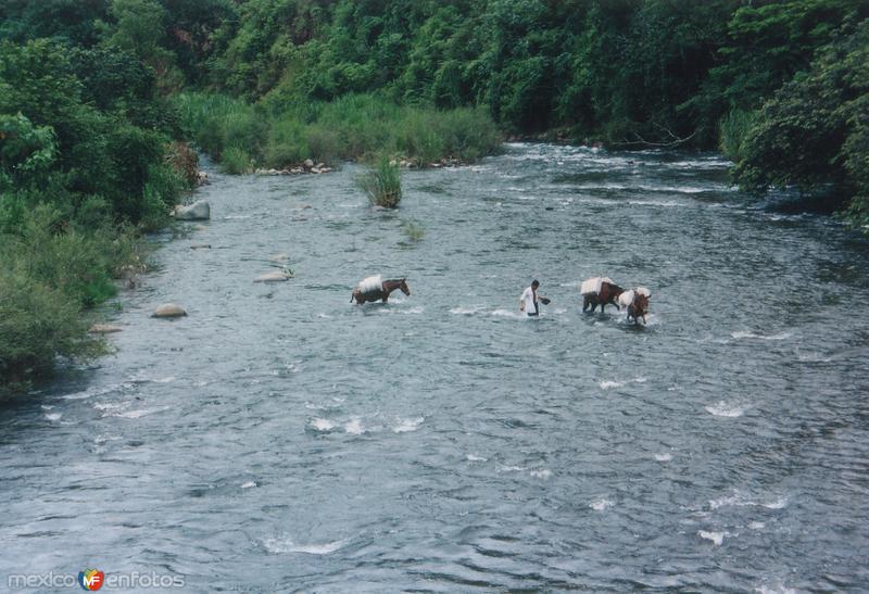 Fotos de Valle Nacional, Oaxaca: Cruzando el Rio San Juan Bautista en Valle Nacional Oaxaca