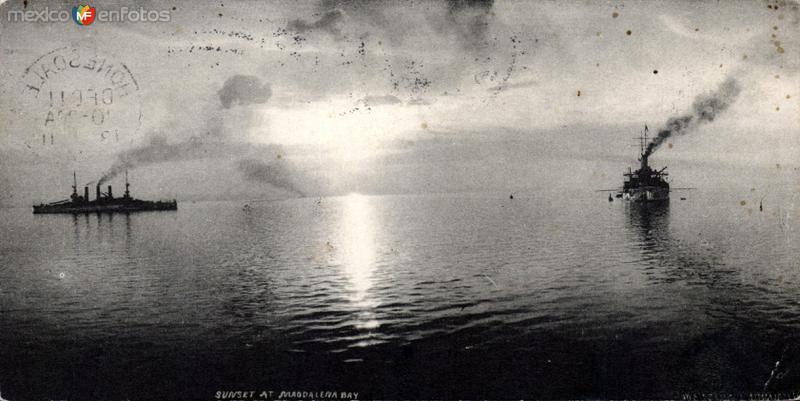 Fotos de Bahía Magdalena, Baja California Sur: Atardecer en Bahía Magdalena (1908)