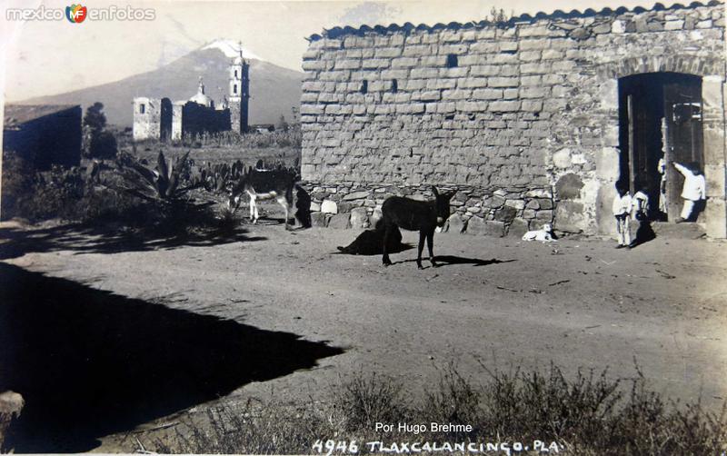 Fotos de Tlaxcalancingo, Puebla: VIDA COTIDIANA PANORAMA por el famoso fotografo HUGO BREHME