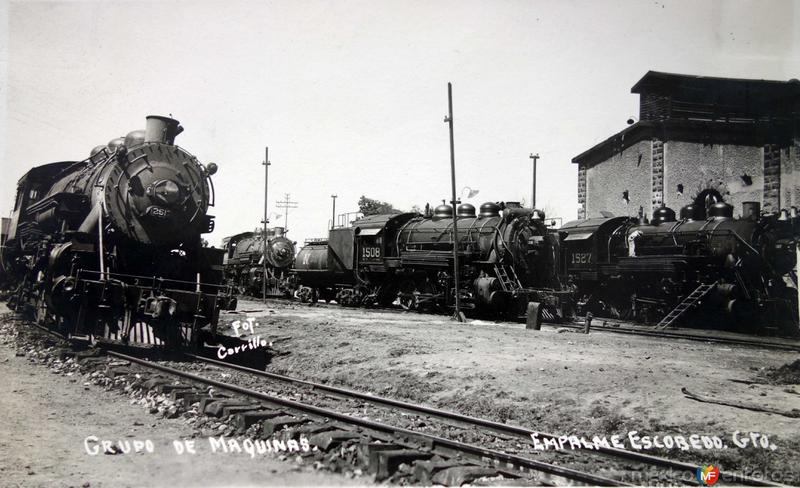 Fotos de Escobedo, Guanajuato: Grupo de Maquinas de el Ferrocarril Mexicano en Empalme Escobedo Gto.