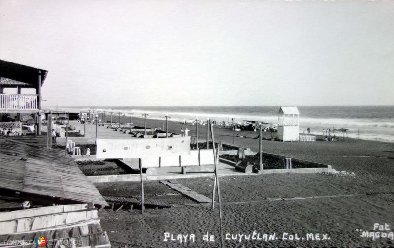 Fotos de Cuyutlán, Colima: La Playa ( Circulada el 13 de Abril de 1940 ).