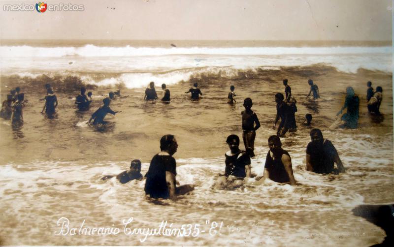 Fotos de Cuyutlán, Colima: El balneario de Cuyutlan ( Circulada el 12 de Junio de 1931 ).