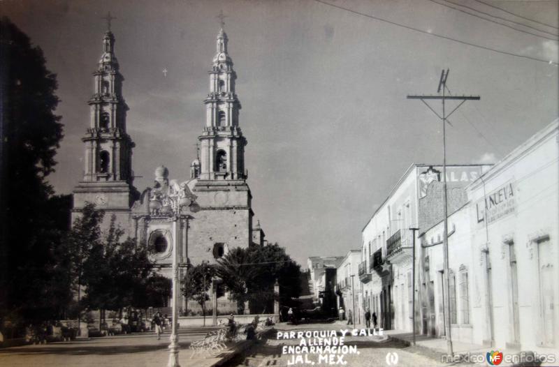 Fotos de Encarnación De Díaz, Jalisco: Calle Allende y la parroquia.