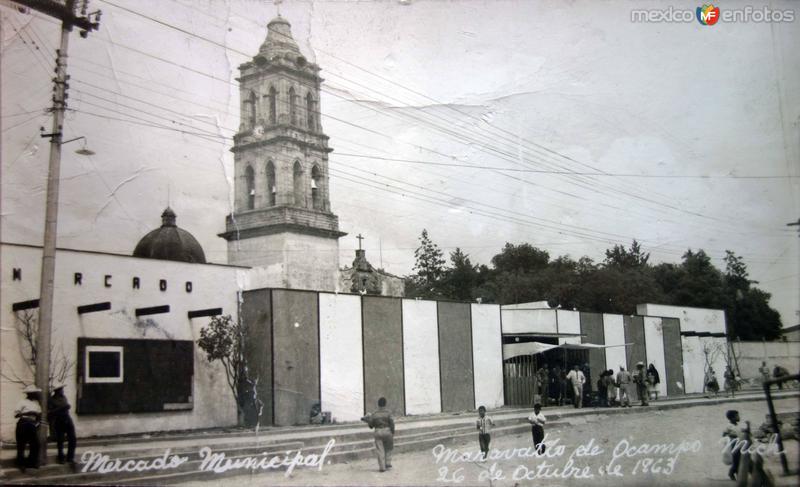 Fotos de Maravatío, Michoacán: Mercado Municipal. ( Fechada el 26 de Octubre de 1963 ).